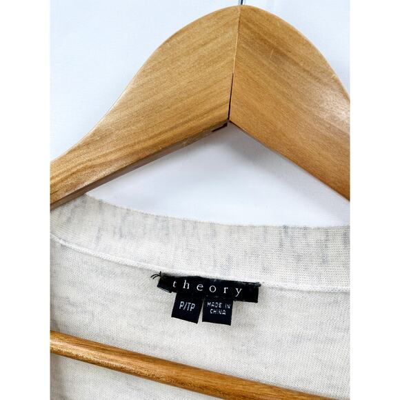 Theory P Gwyneth New Cashmere Short Sleeve Lightweight Sweater Cardigan - Picture 2 of 5